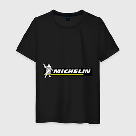 Мужская футболка хлопок с принтом Michelin в Белгороде, 100% хлопок | прямой крой, круглый вырез горловины, длина до линии бедер, слегка спущенное плечо. | Тематика изображения на принте: michelin | авто | авто2012 | автомобили | машины | мишлен | тачки | тюнинг | шины мишлен