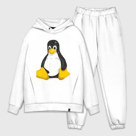 Мужской костюм хлопок OVERSIZE с принтом Linux (7) в Белгороде,  |  | пингвин