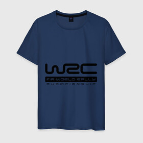Мужская футболка хлопок с принтом WRC в Белгороде, 100% хлопок | прямой крой, круглый вырез горловины, длина до линии бедер, слегка спущенное плечо. | Тематика изображения на принте: wrc | авто | автогонки | автомобили | гонки | машины | тачки | тюнинг