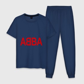 Мужская пижама хлопок с принтом ABBA в Белгороде, 100% хлопок | брюки и футболка прямого кроя, без карманов, на брюках мягкая резинка на поясе и по низу штанин
 | 70е | 80е | abba | абба | группа | квартет | музыка | музыкальные группы | поп музыка
