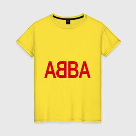 Женская футболка хлопок с принтом ABBA в Белгороде, 100% хлопок | прямой крой, круглый вырез горловины, длина до линии бедер, слегка спущенное плечо | Тематика изображения на принте: 70е | 80е | abba | абба | группа | квартет | музыка | музыкальные группы | поп музыка