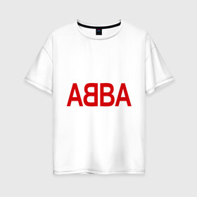 Женская футболка хлопок Oversize с принтом ABBA в Белгороде, 100% хлопок | свободный крой, круглый ворот, спущенный рукав, длина до линии бедер
 | Тематика изображения на принте: 70е | 80е | abba | абба | группа | квартет | музыка | музыкальные группы | поп музыка