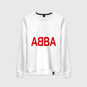 Женский свитшот хлопок с принтом ABBA в Белгороде, 100% хлопок | прямой крой, круглый вырез, на манжетах и по низу широкая трикотажная резинка  | 70е | 80е | abba | абба | группа | квартет | музыка | музыкальные группы | поп музыка