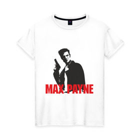 Женская футболка хлопок с принтом Max Payne (2) в Белгороде, 100% хлопок | прямой крой, круглый вырез горловины, длина до линии бедер, слегка спущенное плечо | max payne | shooter | макс пейн | стрелялка | шутер