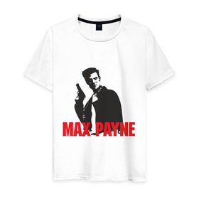 Мужская футболка хлопок с принтом Max Payne (2) в Белгороде, 100% хлопок | прямой крой, круглый вырез горловины, длина до линии бедер, слегка спущенное плечо. | max payne | shooter | макс пейн | стрелялка | шутер
