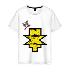 Мужская футболка хлопок с принтом NXT в Белгороде, 100% хлопок | прямой крой, круглый вырез горловины, длина до линии бедер, слегка спущенное плечо. | джон сина