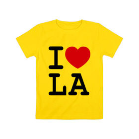 Детская футболка хлопок с принтом I love LA в Белгороде, 100% хлопок | круглый вырез горловины, полуприлегающий силуэт, длина до линии бедер | i love | i love la | i love los angiles | los angiles | лос анджелес | я люблю лос анджелес