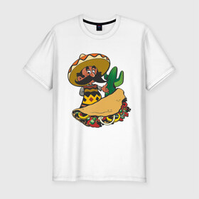 Мужская футболка премиум с принтом Мексиканец (2) в Белгороде, 92% хлопок, 8% лайкра | приталенный силуэт, круглый вырез ворота, длина до линии бедра, короткий рукав | 