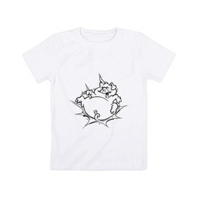 Детская футболка хлопок с принтом Поросенок в Белгороде, 100% хлопок | круглый вырез горловины, полуприлегающий силуэт, длина до линии бедер | поросенок | свинка | свинья | хрюн | хрюшка