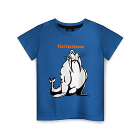 Детская футболка хлопок с принтом Самый сильный в Белгороде, 100% хлопок | круглый вырез горловины, полуприлегающий силуэт, длина до линии бедер | ferocious | дикий | жестокий | животные | морж | самый сильный | свирепый