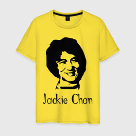 Мужская футболка хлопок с принтом Jackie Chan в Белгороде, 100% хлопок | прямой крой, круглый вырез горловины, длина до линии бедер, слегка спущенное плечо. | 
