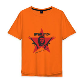 Мужская футболка хлопок Oversize с принтом Che Guevara - revolution в Белгороде, 100% хлопок | свободный крой, круглый ворот, “спинка” длиннее передней части | Тематика изображения на принте: че гевара
