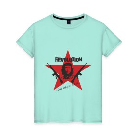 Женская футболка хлопок с принтом Che Guevara - revolution в Белгороде, 100% хлопок | прямой крой, круглый вырез горловины, длина до линии бедер, слегка спущенное плечо | че гевара