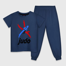 Детская пижама хлопок с принтом Дзюдо - Judo эмблема в Белгороде, 100% хлопок |  брюки и футболка прямого кроя, без карманов, на брюках мягкая резинка на поясе и по низу штанин
 | Тематика изображения на принте: дзюдо