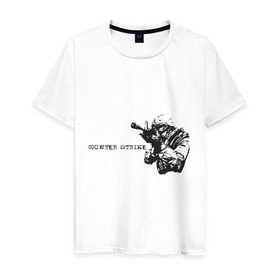 Мужская футболка хлопок с принтом Counter Strike (2) в Белгороде, 100% хлопок | прямой крой, круглый вырез горловины, длина до линии бедер, слегка спущенное плечо. | counter | counter strike | cs | spiked | strike | контер страйк | контра | кс