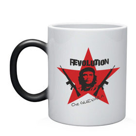 Кружка хамелеон с принтом Che Guevara - revolution в Белгороде, керамика | меняет цвет при нагревании, емкость 330 мл | Тематика изображения на принте: che guevara | revolution | гевара | звезда | куба | революция | че
