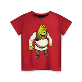 Детская футболка хлопок с принтом Shrek (3) в Белгороде, 100% хлопок | круглый вырез горловины, полуприлегающий силуэт, длина до линии бедер | shrek | шрек