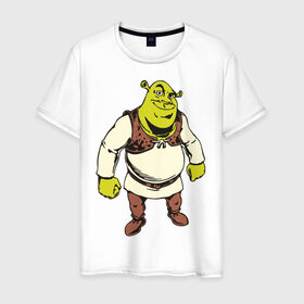 Мужская футболка хлопок с принтом Shrek (3) в Белгороде, 100% хлопок | прямой крой, круглый вырез горловины, длина до линии бедер, слегка спущенное плечо. | shrek | шрек