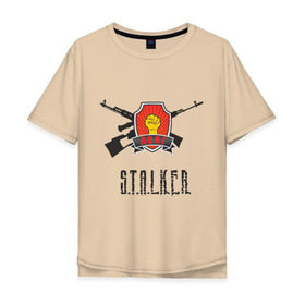Мужская футболка хлопок Oversize с принтом Долг STALKER в Белгороде, 100% хлопок | свободный крой, круглый ворот, “спинка” длиннее передней части | stalker | долг stalkershooter | постапокалиптические | припять | радиация | сталкер | чернобыль | шутер