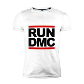 Мужская футболка премиум с принтом Run DMC в Белгороде, 92% хлопок, 8% лайкра | приталенный силуэт, круглый вырез ворота, длина до линии бедра, короткий рукав | dmc | gangsta | gansta | hip hop | hop | rap | run | рэп | рэпчина | хип | хип хоп | хипхоп | хоп