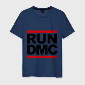 Мужская футболка хлопок с принтом Run DMC в Белгороде, 100% хлопок | прямой крой, круглый вырез горловины, длина до линии бедер, слегка спущенное плечо. | dmc | gangsta | gansta | hip hop | hop | rap | run | рэп | рэпчина | хип | хип хоп | хипхоп | хоп
