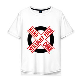 Мужская футболка хлопок Oversize с принтом Straight edge (sXe) (1) в Белгороде, 100% хлопок | свободный крой, круглый ворот, “спинка” длиннее передней части | 