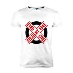 Мужская футболка премиум с принтом Straight edge (sXe) (1) в Белгороде, 92% хлопок, 8% лайкра | приталенный силуэт, круглый вырез ворота, длина до линии бедра, короткий рукав | 