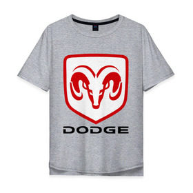 Мужская футболка хлопок Oversize с принтом Dodge в Белгороде, 100% хлопок | свободный крой, круглый ворот, “спинка” длиннее передней части | dodge | авто2012 | додж | логотип dodge | логотип додж | символика dodge | символики додж