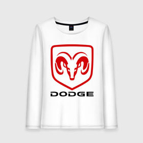 Женский лонгслив хлопок с принтом Dodge в Белгороде, 100% хлопок |  | dodge | авто2012 | додж | логотип dodge | логотип додж | символика dodge | символики додж