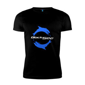 Мужская футболка премиум с принтом Черное море - Black Sea в Белгороде, 92% хлопок, 8% лайкра | приталенный силуэт, круглый вырез ворота, длина до линии бедра, короткий рукав | black sea | дельфины | черное море