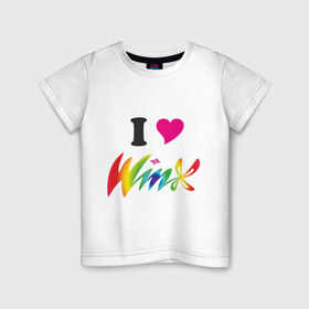 Детская футболка хлопок с принтом Winx с крыльями в Белгороде, 100% хлопок | круглый вырез горловины, полуприлегающий силуэт, длина до линии бедер | 