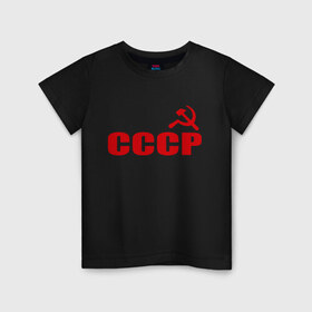 Детская футболка хлопок с принтом СССР (1) в Белгороде, 100% хлопок | круглый вырез горловины, полуприлегающий силуэт, длина до линии бедер | герб | серп и молот | советский союз | ссср