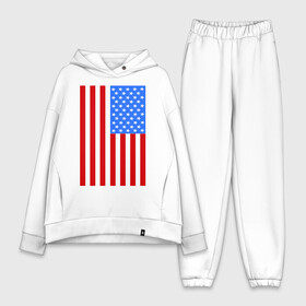Женский костюм хлопок Oversize с принтом Американский флаг в Белгороде,  |  | america | usa | америка | соединенные штаты | сша | флаг | штаты