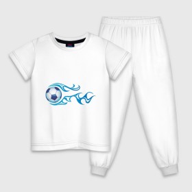 Детская пижама хлопок с принтом Football Blue в Белгороде, 100% хлопок |  брюки и футболка прямого кроя, без карманов, на брюках мягкая резинка на поясе и по низу штанин
 | футбол
