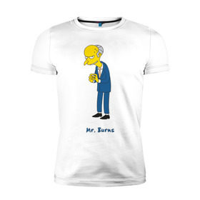 Мужская футболка премиум с принтом Mr. Burns (The Simpsons) в Белгороде, 92% хлопок, 8% лайкра | приталенный силуэт, круглый вырез ворота, длина до линии бедра, короткий рукав | Тематика изображения на принте: burns | simpsons | симпсоны | симсоны