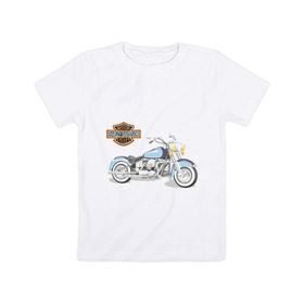 Детская футболка хлопок с принтом Harley (2) в Белгороде, 100% хлопок | круглый вырез горловины, полуприлегающий силуэт, длина до линии бедер | байк | дэвидсон | харлей | харли