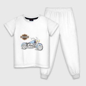 Детская пижама хлопок с принтом Harley (2) в Белгороде, 100% хлопок |  брюки и футболка прямого кроя, без карманов, на брюках мягкая резинка на поясе и по низу штанин
 | байк | дэвидсон | харлей | харли