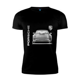 Мужская футболка премиум с принтом Porsche (3) в Белгороде, 92% хлопок, 8% лайкра | приталенный силуэт, круглый вырез ворота, длина до линии бедра, короткий рукав | porsche | авто | автомобиль | машины | порш | порше | тачки
