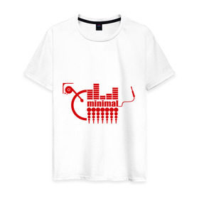 Мужская футболка хлопок с принтом Minimal Techno в Белгороде, 100% хлопок | прямой крой, круглый вырез горловины, длина до линии бедер, слегка спущенное плечо. | Тематика изображения на принте: эквалайзер