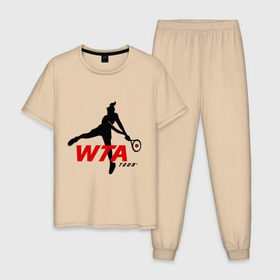 Мужская пижама хлопок с принтом Теннисистка (3) в Белгороде, 100% хлопок | брюки и футболка прямого кроя, без карманов, на брюках мягкая резинка на поясе и по низу штанин
 | 