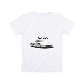 Детская футболка хлопок с принтом Jaguar XJ-220 в Белгороде, 100% хлопок | круглый вырез горловины, полуприлегающий силуэт, длина до линии бедер | Тематика изображения на принте: 