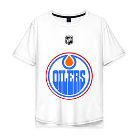 Мужская футболка хлопок Oversize с принтом Edmonton Oilers-Khabibulin 35 в Белгороде, 100% хлопок | свободный крой, круглый ворот, “спинка” длиннее передней части | edmonton oilers | edmonton oilers khabibulin 35национальная лига | nhl | нхл | хокей | хоккей | хоккейный клуб | эмонтон ойлерс