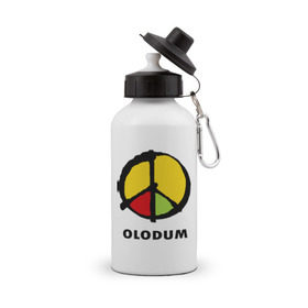 Бутылка спортивная с принтом Olodum в Белгороде, металл | емкость — 500 мл, в комплекте две пластиковые крышки и карабин для крепления | бразилия