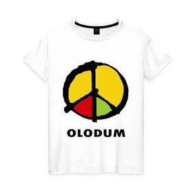 Женская футболка хлопок с принтом Olodum в Белгороде, 100% хлопок | прямой крой, круглый вырез горловины, длина до линии бедер, слегка спущенное плечо | бразилия