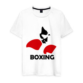 Мужская футболка хлопок с принтом Russia boxing в Белгороде, 100% хлопок | прямой крой, круглый вырез горловины, длина до линии бедер, слегка спущенное плечо. | кикбоксинг