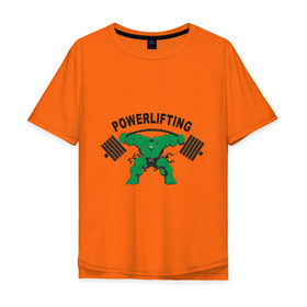 Мужская футболка хлопок Oversize с принтом Powerlifting (2) в Белгороде, 100% хлопок | свободный крой, круглый ворот, “спинка” длиннее передней части | Тематика изображения на принте: powerlifting