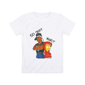 Детская футболка хлопок с принтом 50 cent and Bart в Белгороде, 100% хлопок | круглый вырез горловины, полуприлегающий силуэт, длина до линии бедер | 50 cent | simpsons | барт | симпсоны | симсоны