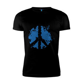 Мужская футболка премиум с принтом Peace мир в Белгороде, 92% хлопок, 8% лайкра | приталенный силуэт, круглый вырез ворота, длина до линии бедра, короткий рукав | хиппи