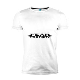 Мужская футболка премиум с принтом Fear Factory (1) в Белгороде, 92% хлопок, 8% лайкра | приталенный силуэт, круглый вырез ворота, длина до линии бедра, короткий рукав | американский рок | лого fear factory | логотип fear factory | рок | символика fear factory | эмблема fear factory