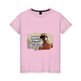 Женская футболка хлопок с принтом Grand Theft Auto San Andreas (6) в Белгороде, 100% хлопок | прямой крой, круглый вырез горловины, длина до линии бедер, слегка спущенное плечо | grand theft auto | gta | san andreas | гта | сан андрес